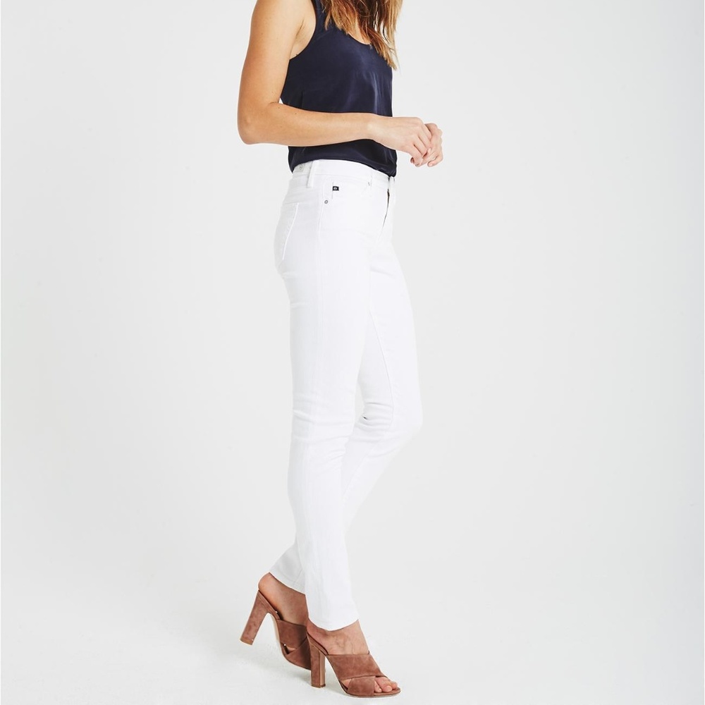 AG White Prima Mid-Rise Cigarette Jeans